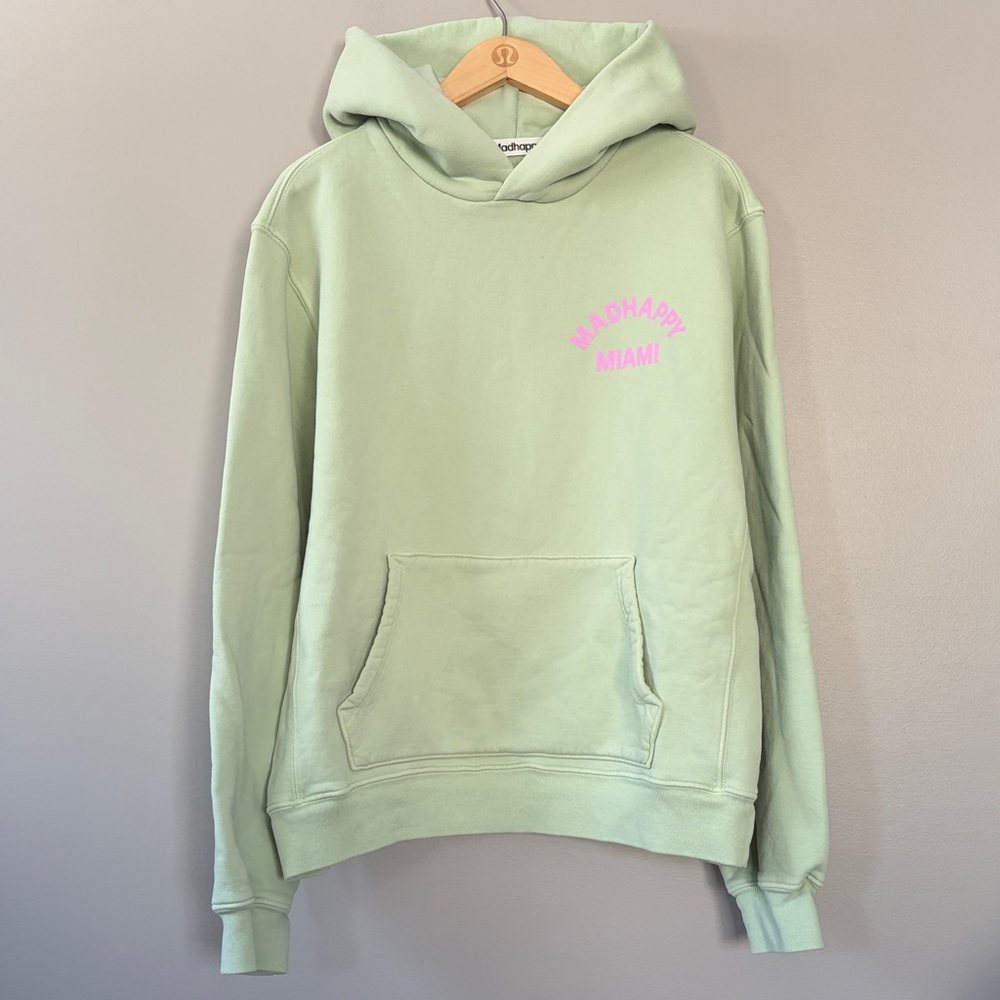 NWOT Madhappy‎ Miami Hoodie Size Large Mint Green Pink Unisex Women’s Men’s